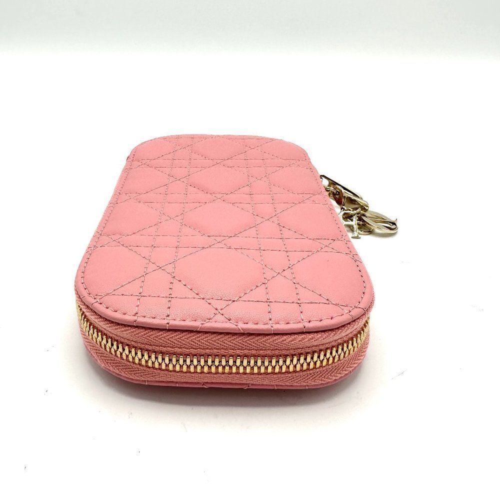 Dior Pink Cannage Champagne GHW Accessory Case Crossbody - Picture 4 of 8